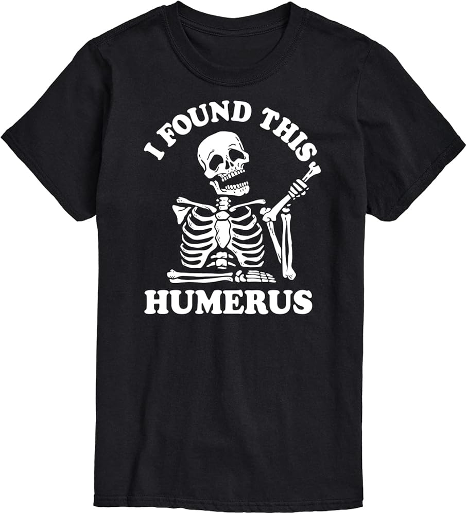 Instant Message - I Found This Humerus - Men's Short Sleeve Graphic T-Shirt - Size 2X Big and Tall Black