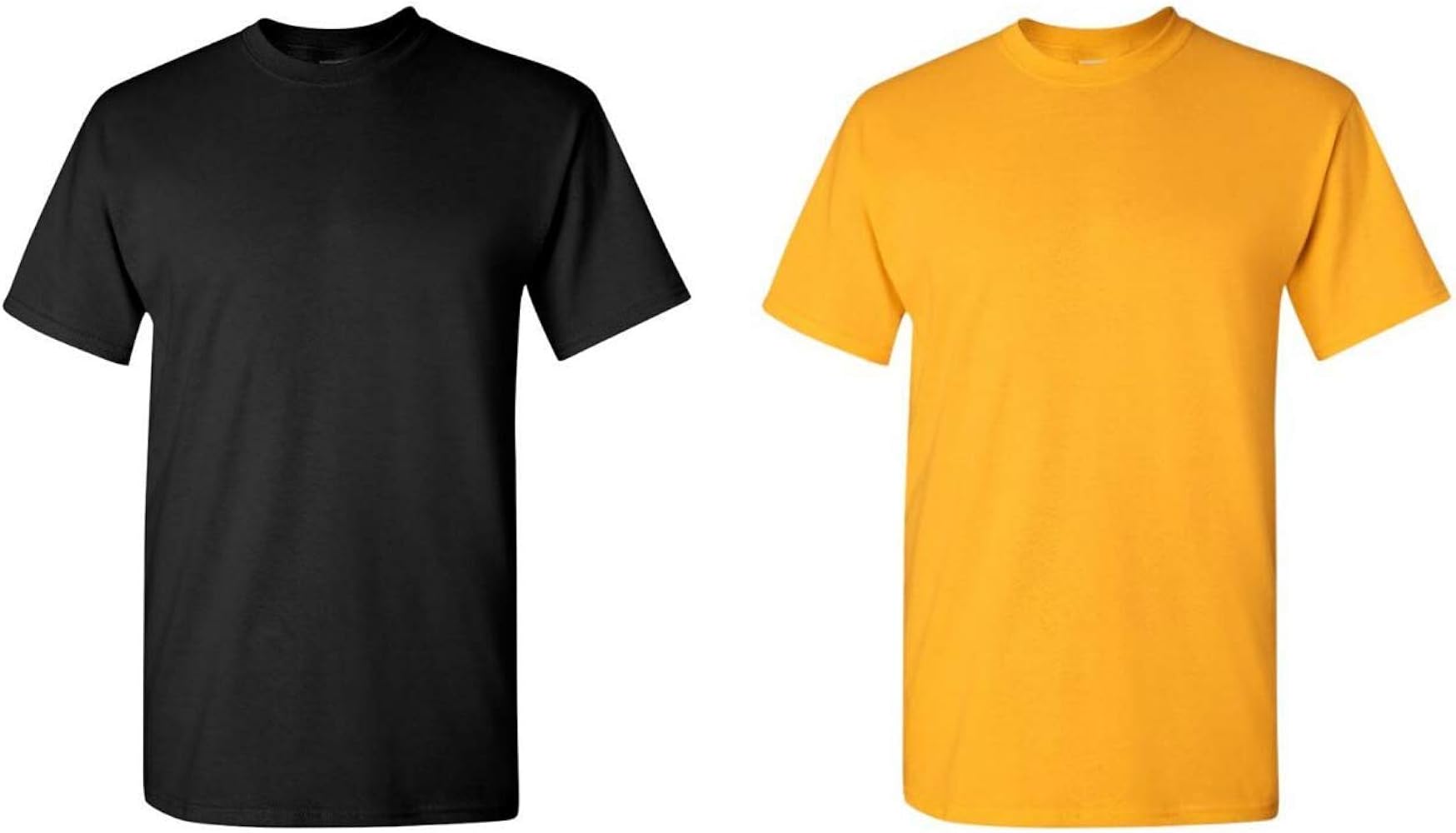 Gildan Men's G2000 Ultra Cotton Adult T-Shirt, 2-Pack (Medium, Gold/Black)