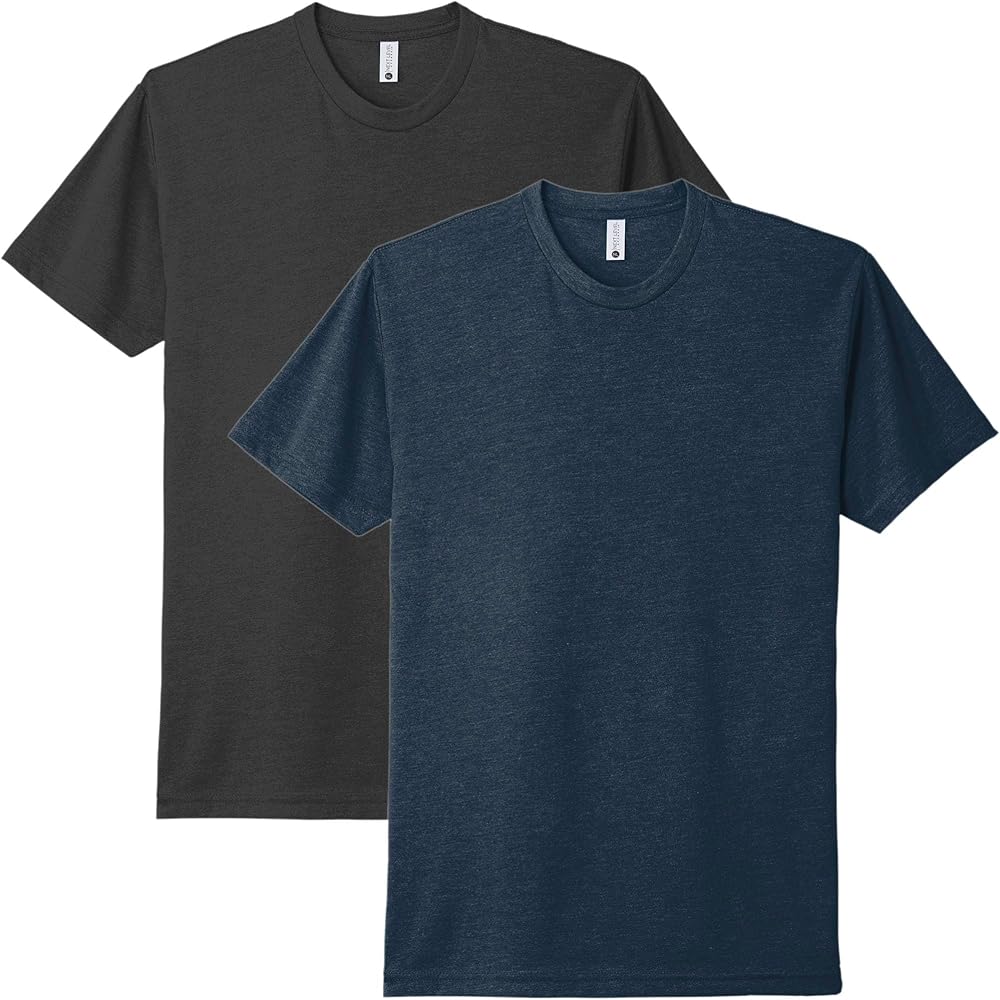 Next Level N6210 T-Shirt, Charcoal + Midnight Navy (2 Shirts), Large