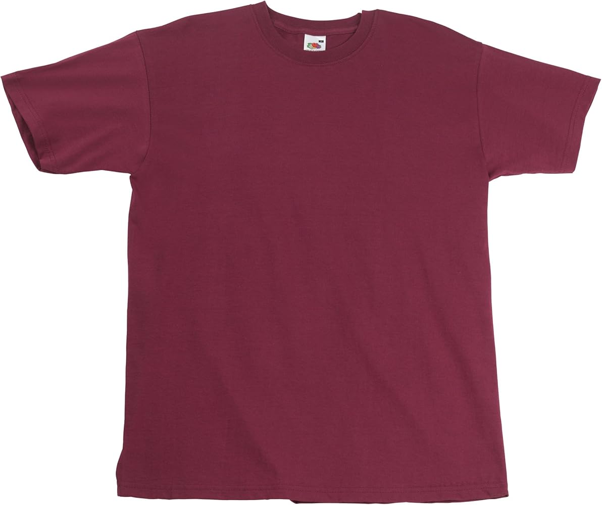 Fruit of the Loom Mens Super Premium Short Sleeve Crew Neck T-Shirt (L) (Burgundy)