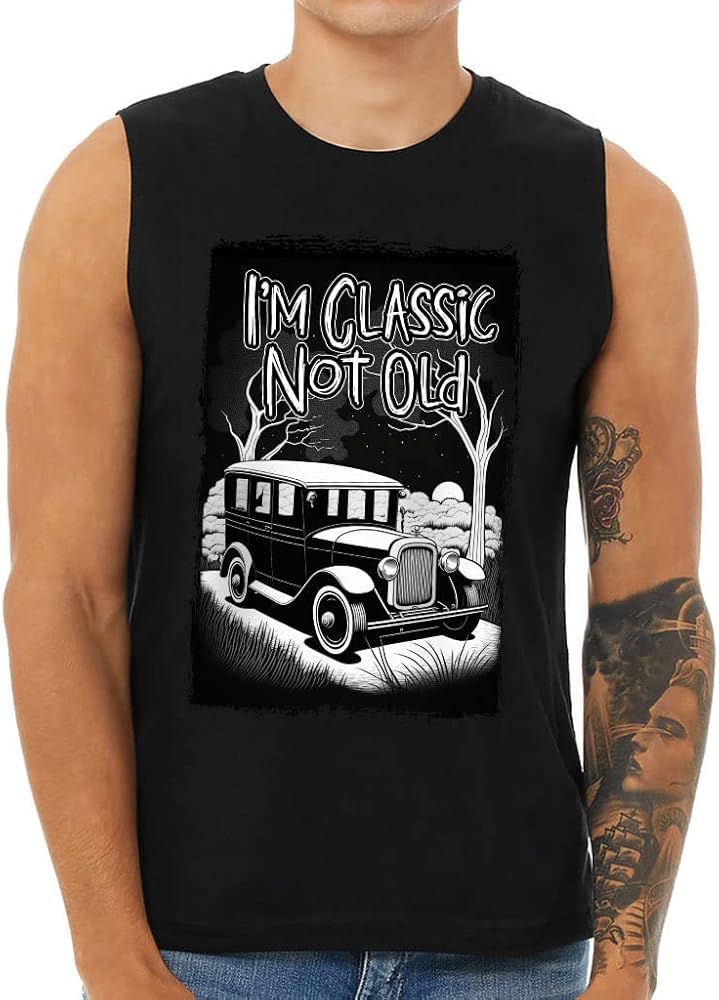 Retro Car Men's Muscle Tank - Art Print Men's Sleeveless T-Shirt - Beautiful Tank