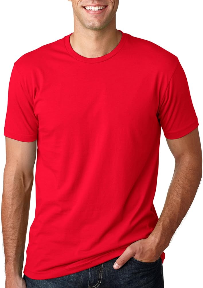 Next Level Premium Fit Extreme Soft Rib Knit Jersey T-Shirt, Red, Small