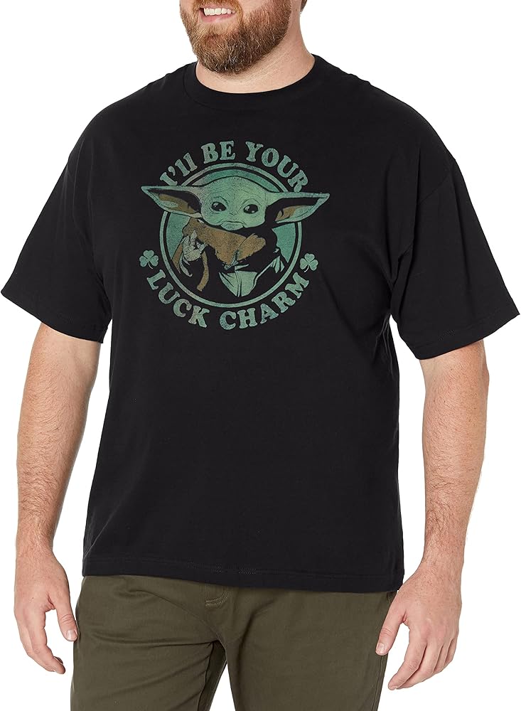 STAR WARS Mandalorian Lucky Charm Men's Tops Short Sleeve Tee Shirt