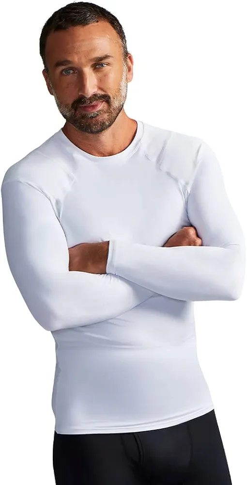 Tommie Copper Men's Pro-Grade Shoulder Support Shirt I UPF 50, Long Sleeve Compression Shirt, Upper Body & Posture Support