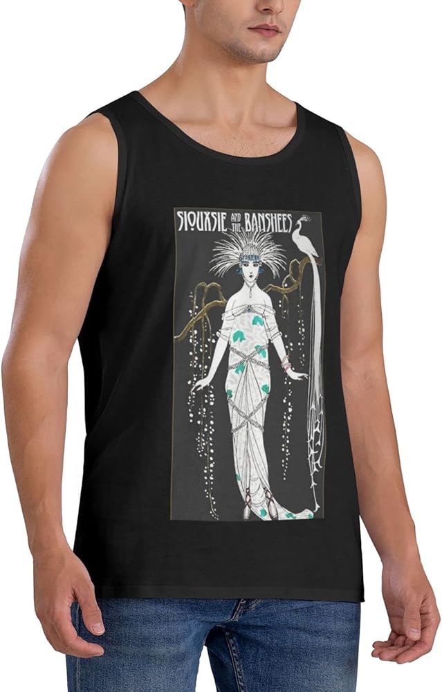 Siouxsie and The Banshees Tank Top Men's Summer O-Neck Vest Sleeveless Tshirt Black Medium