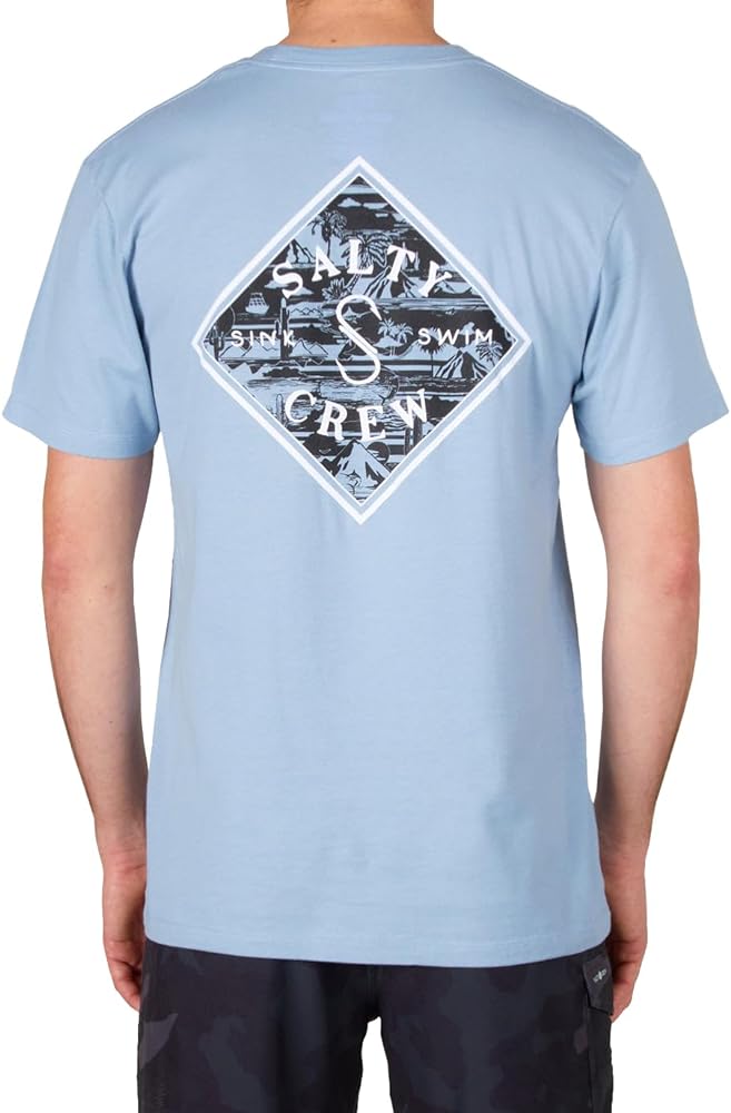 Salty Crew Tippet Lineup Premium SS Tee Marine Blue M - Men's Fashion Casual Short Sleeve T-Shirt Cotton - Regular Fit - Lifestyle Beach Apparel