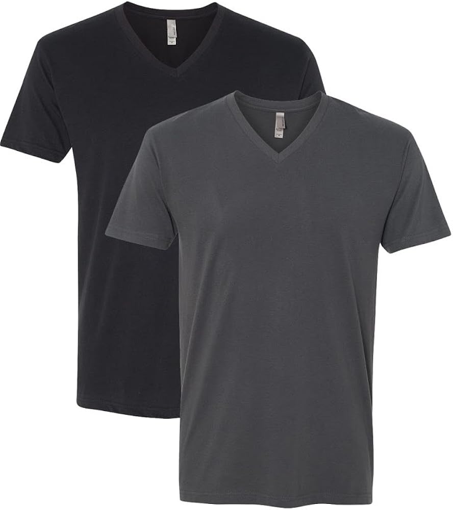 Next Level Apparel 6440 Mens Premium Fitted Sueded V-Neck Tee -2 Pack