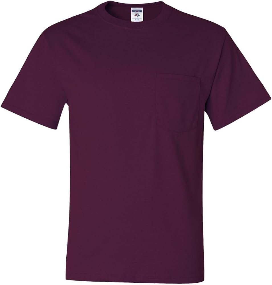 Jerzees Adult Heavyweight Blend Dri-Power Active Pocket T-Shirt, Maroon, Large