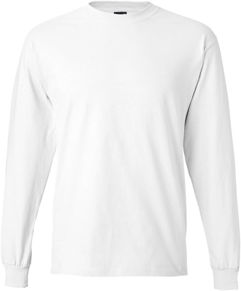 Hanes Beefy-T Men`s Long-Sleeve T-Shirt White