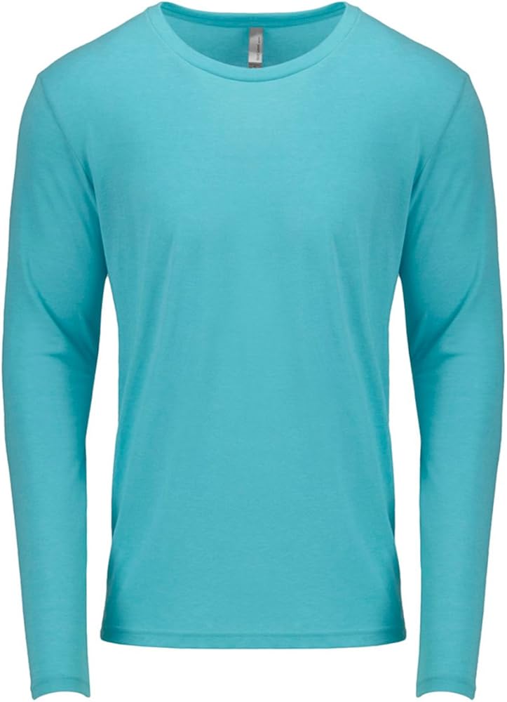 Next Level Mens Triblend Long-Sleeve Crew - Tahiti Blue - XL - (Style # 6071 - Original Label)