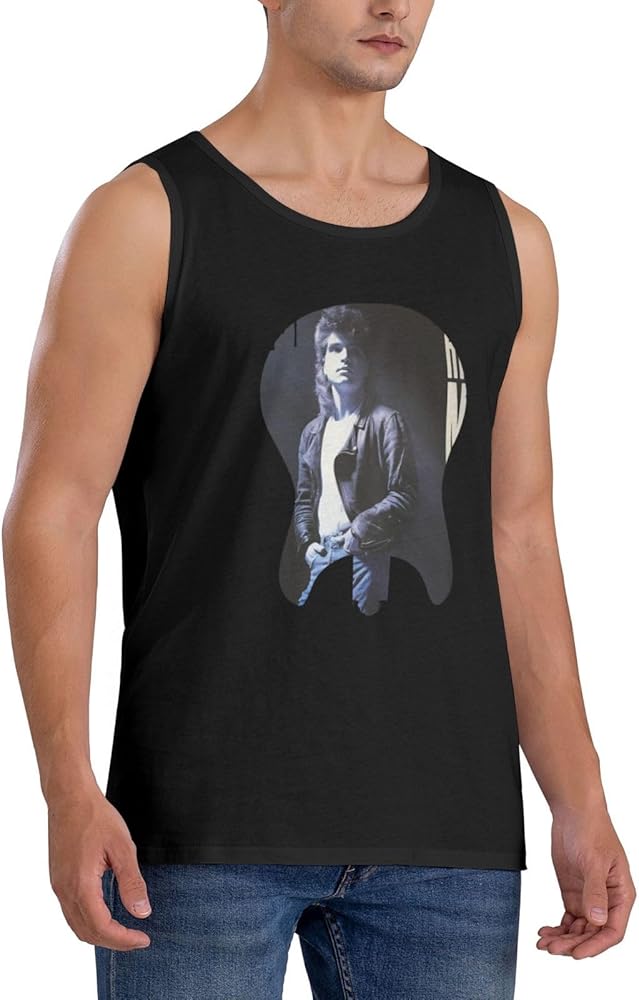 Richard Marx Sleeveless Tank Tops for Men See Through T Shirts Casual Outdoor Shirts Black