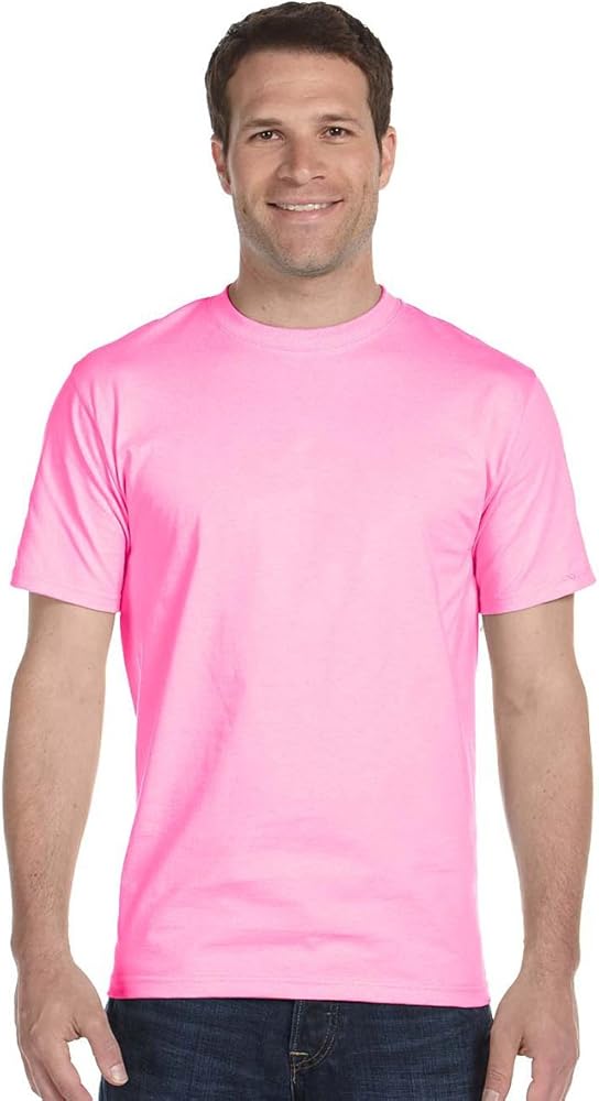 50/50 Ultra Blend Tee Shirt, Color: Heliconia, Size: XXXXX-Large