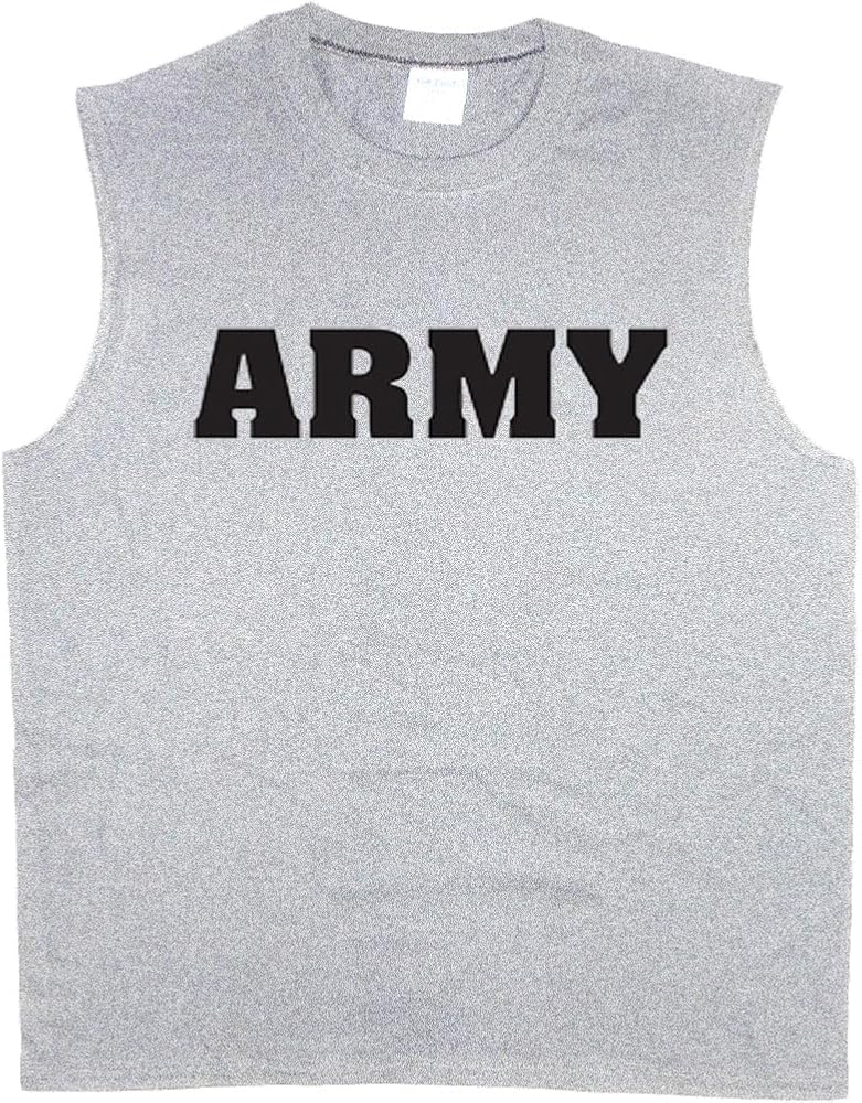 Army T-Shirt Mens Sleeveless T-Shirt Tank Top Muscle Tee