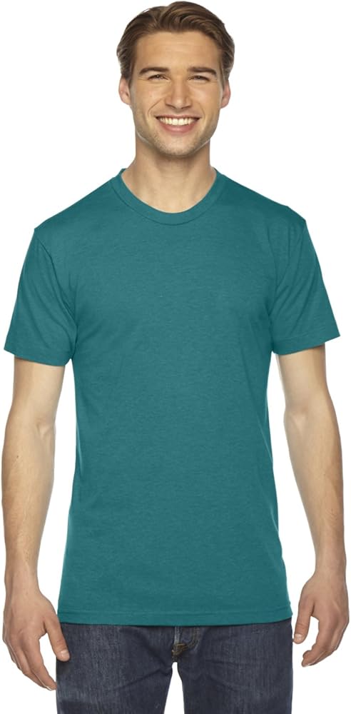 American Apparel Unisex Triblend Short-Sleeve Track T-Shirt XS TRI EVERGREEN