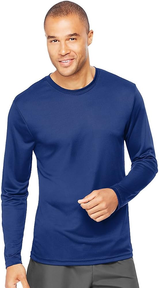 Hanes Mens Cool DRI Performance Long-Sleeve T-Shirt(482L)