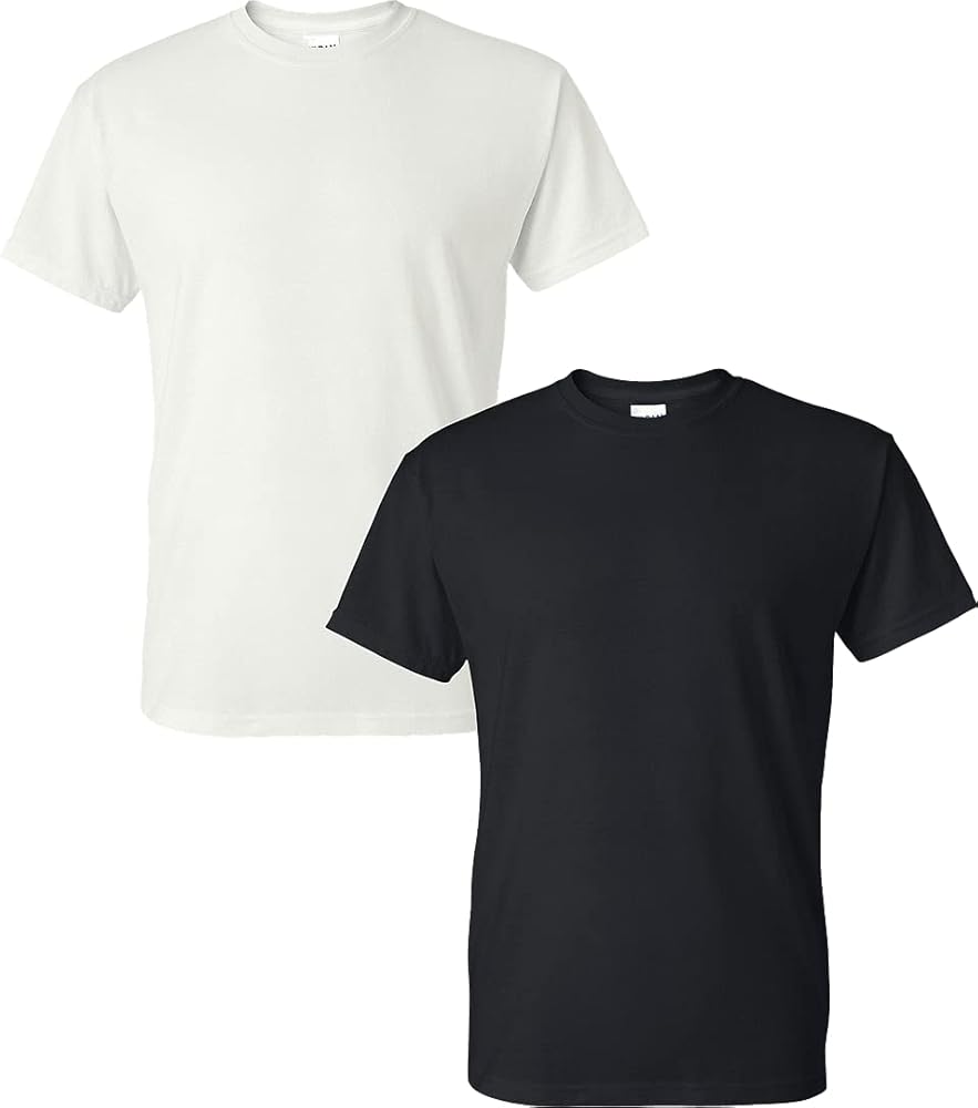 Gildan Men's DryBlend T-Shirt 2 Pack White/Black