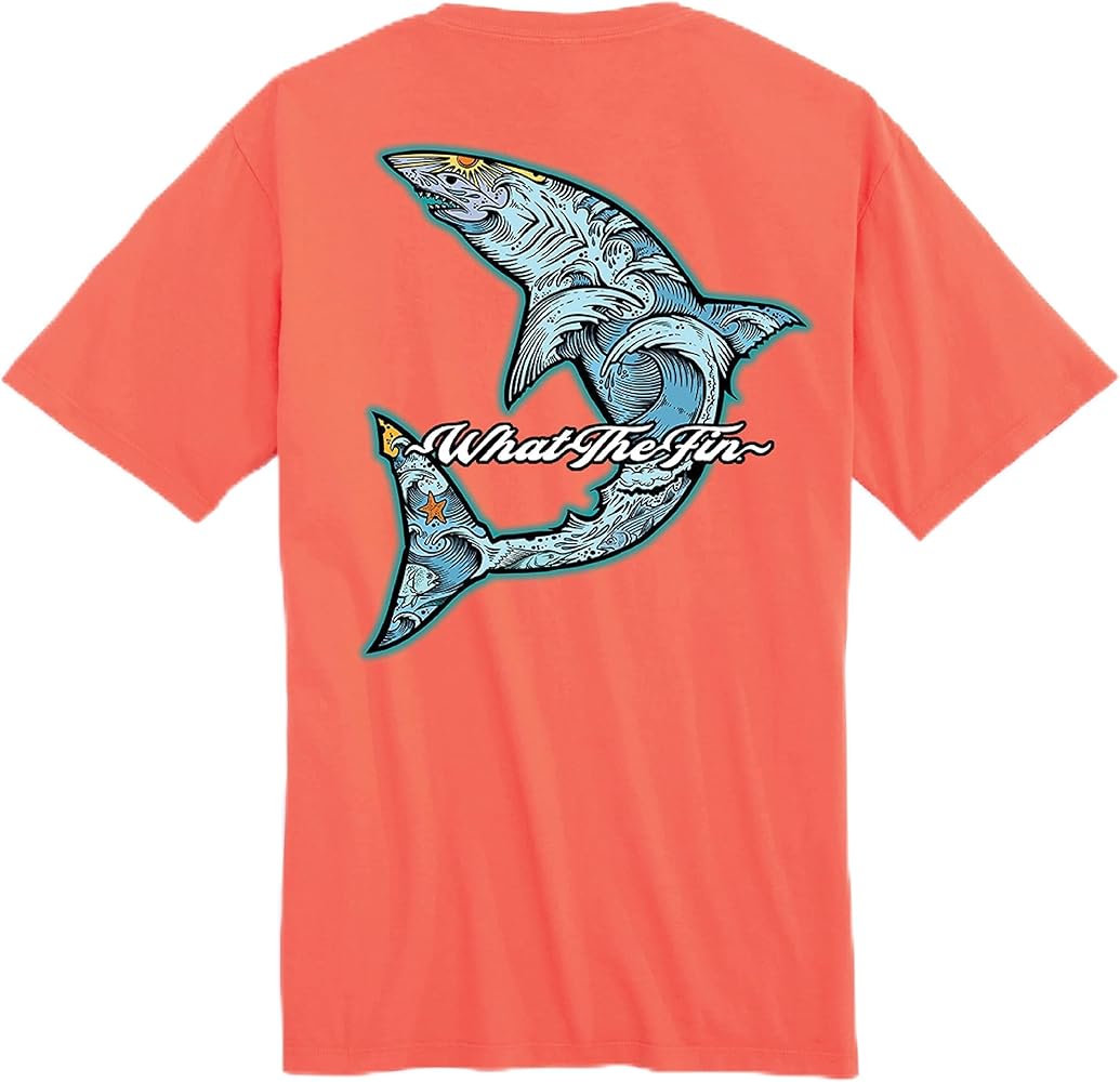 WTF WHAT THE FIN? Short-Sleeve Feels Good Soft Cotton T-Shirt - Shark