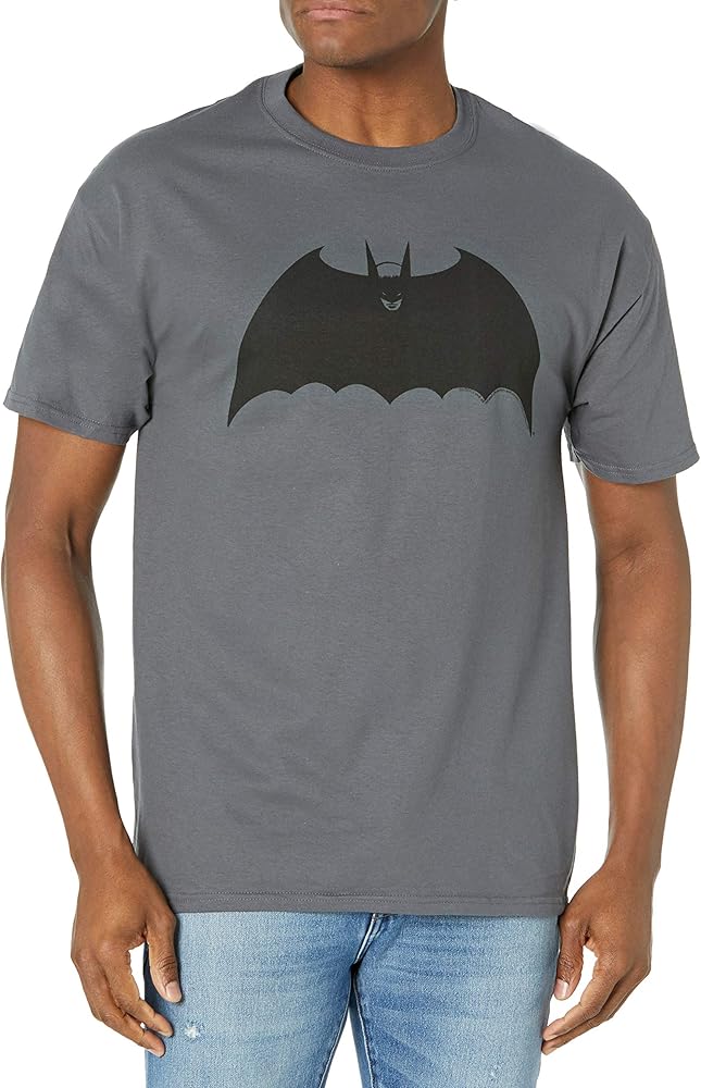 DC Comics Men's Bat Logo Three T-Shirt