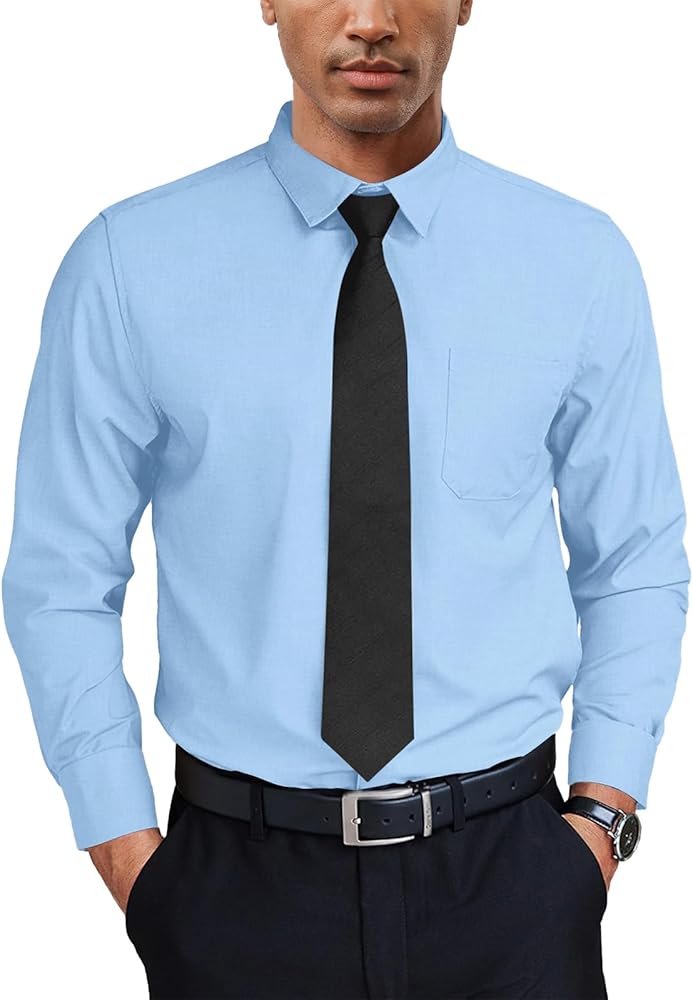 Angbater Mens Dress Shirts Long Sleeve Casual Button Down Shirts Formal Business Shirt