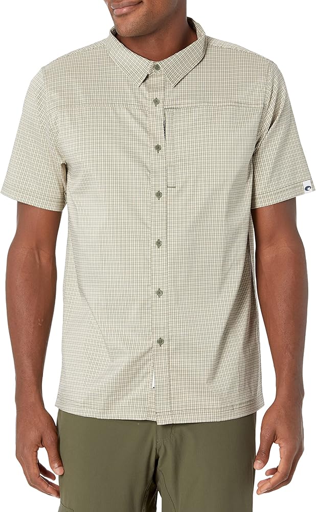 Costa Del Mar Unisex Adult Hybrid Tech Button Down Plaid Short Sleeve Shirt