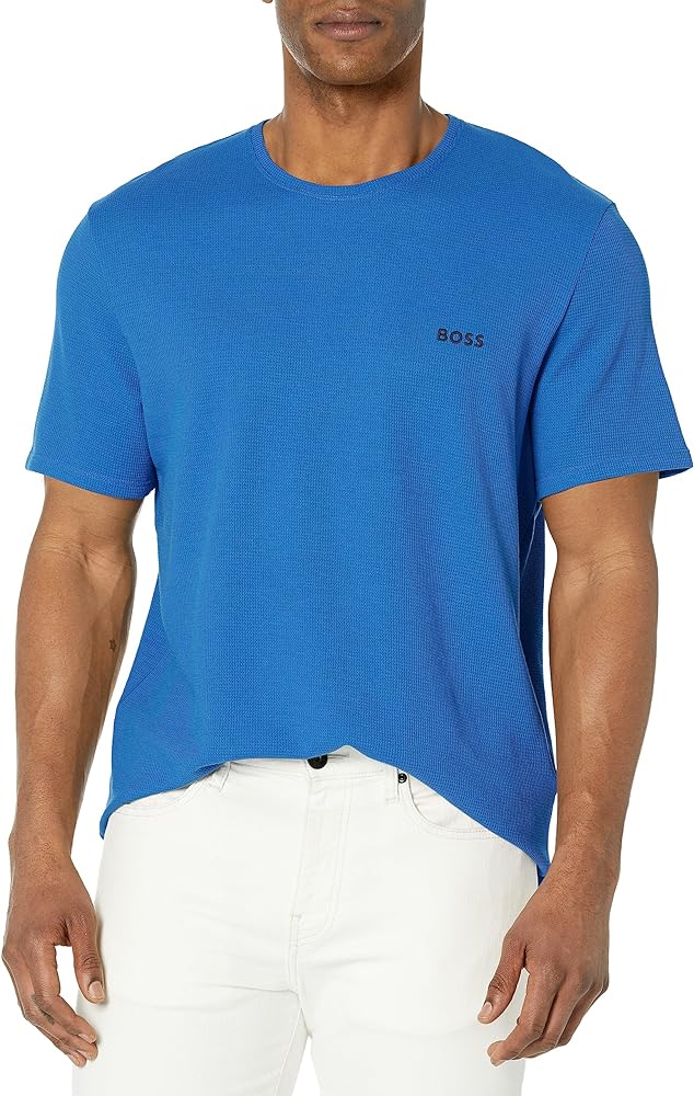 BOSS Men's Waffle Contrast Logo Short-Sleeve T-Shirt