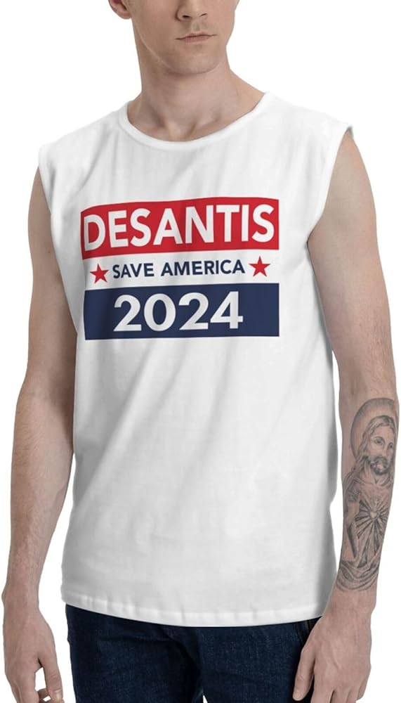 Desantis Hat Desantis 2024 President Tanks Shirts Adult Classic Crewneck Tee Everyday Shirts Cotton Sleeveless Tops for Mens