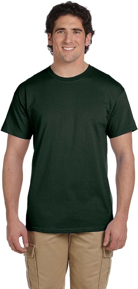 Fruit of the Loom 5 oz., 100% Heavy Cotton HD T-Shirt, Large, Forest Green