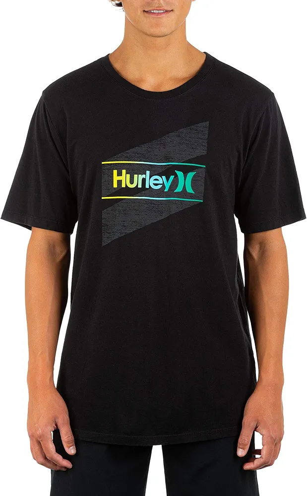 Hurley mens Icon Slash Gradient T-shirt T Shirt, Black/Tropical Twist, Medium US