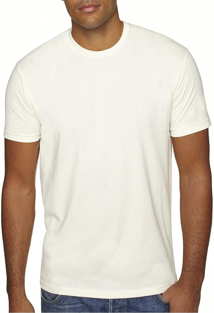 Next Level Apparel Men's Premium Fitted Sueded Crewneck T-Shirt, Natural, Medium