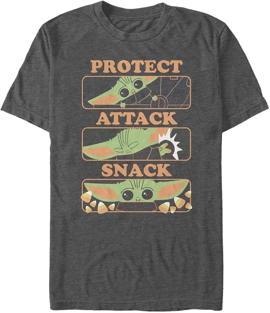 STAR WARS Big & Tall Mandalorian Protect and Snack Men's Tops Short Sleeve Tee Shirt