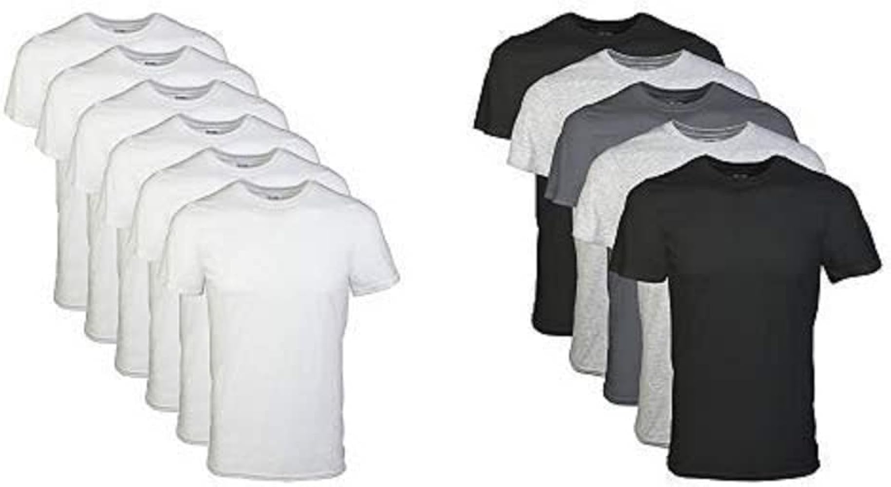 Gildan Men's Crew T-Shirt 6 Pack, White, Medium Men's Crew T-Shirt 5 Pack, Assortment, Medium