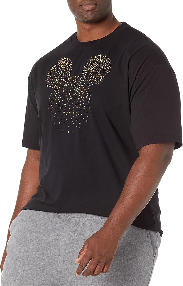 Disney Big & Tall Classic Mickey Confetti Fill Men's Tops Short Sleeve Tee Shirt