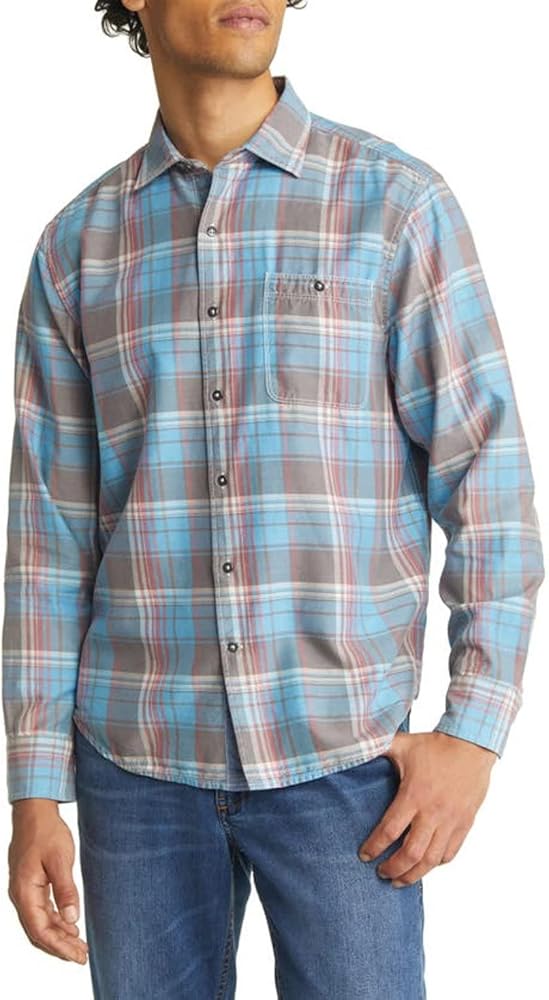 Tommy Bahama Men's Fresno Plaid Allover Print Shirt, Regular and Big & Tall Sizes (Fog Grey 1086, 4X-Large Tall, 4XT)