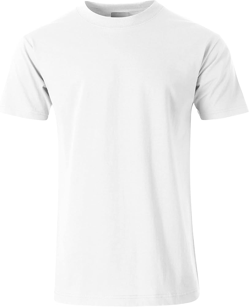 Hat and Beyond Mens Heavyweight Super Max Solid Short Sleeve Crew Neck Tee Shirt