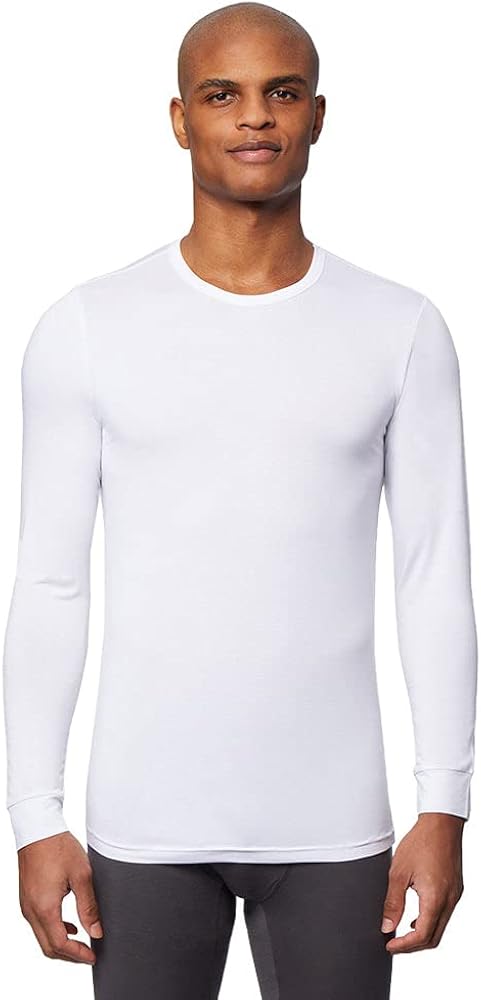 32 Degrees Men's Lightweight Baselayer Crew Top | Long Sleeve | Form Fitting | 4-Way Stretch | Thermal