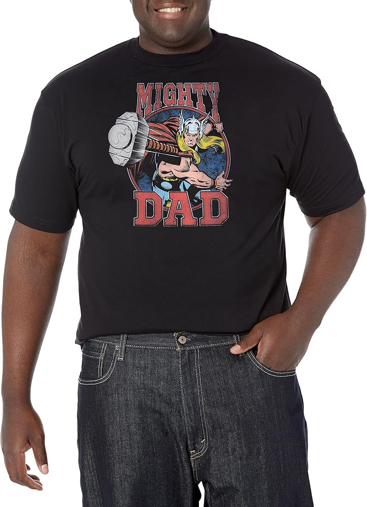 Marvel Big & Tall Classic Mighty Dad Men's Tops Short Sleeve Tee Shirt