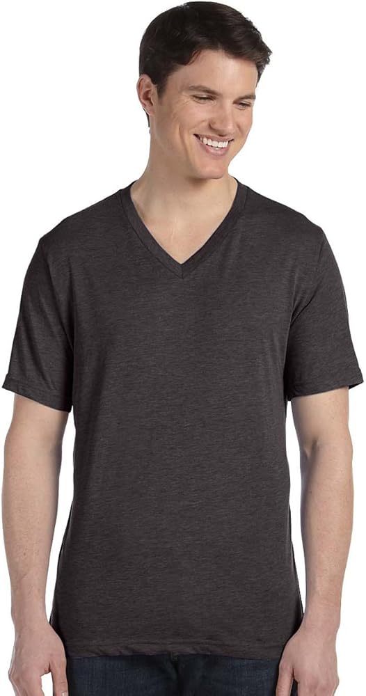 Bella Canvas 3415C Mens S-Sleeve V-Neck Triblend - Charcoal L