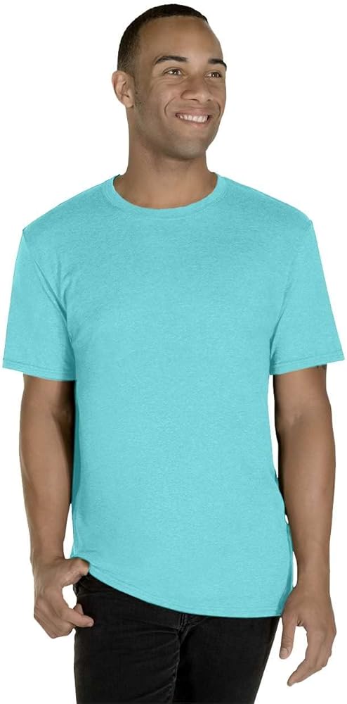 Jerzees Mens Premium Blend Ringspun Crewneck T-Shirt, XL, Simply Aqua Heather