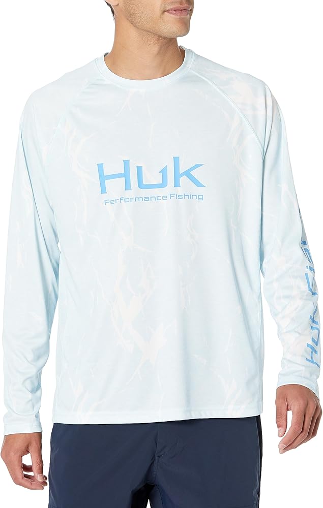 HUK Men's Pursuit Pattern, Performance Long Sleeve Shirt