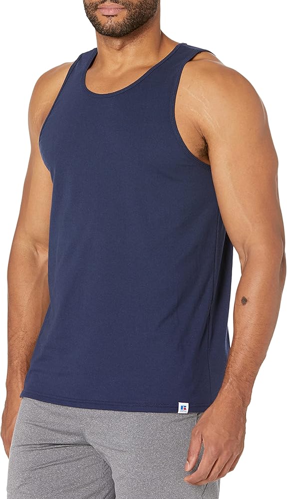 Russell Athletic Men's Dri-Power Cotton Blend Tank Tops, Moisture Wicking, Odor Protection, UPF 30+, Sizes S-4x