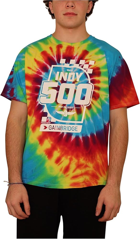 Indy 500 Mens Tie-Dye Graphic T-Shirt