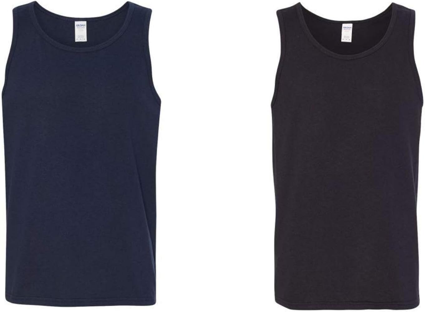 Gildan Men's Tank Top 5.3 oz 2 Pack Navy/Black