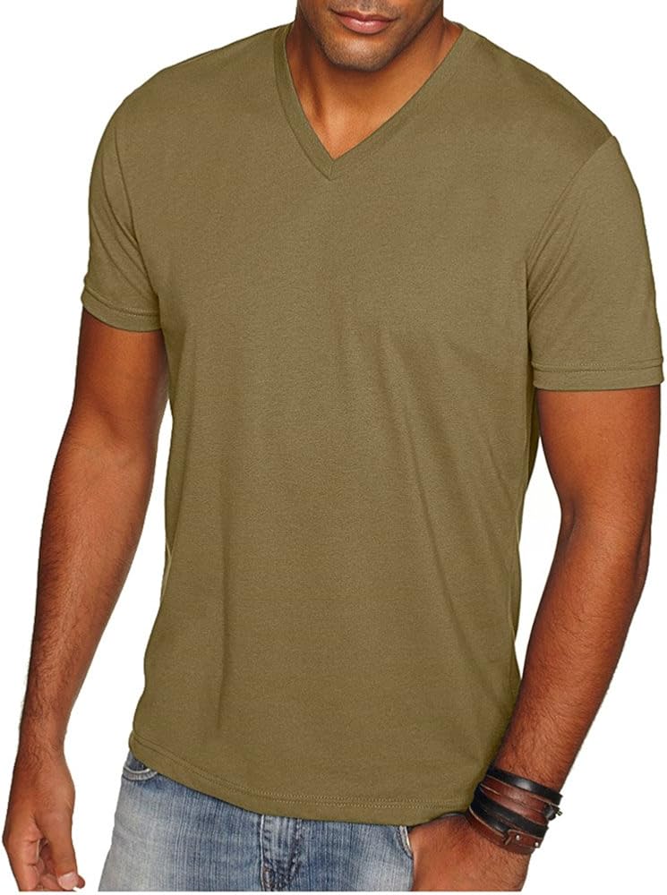 Next Level Apparel Premium Fitted Sueded V (6440) Military Green, L