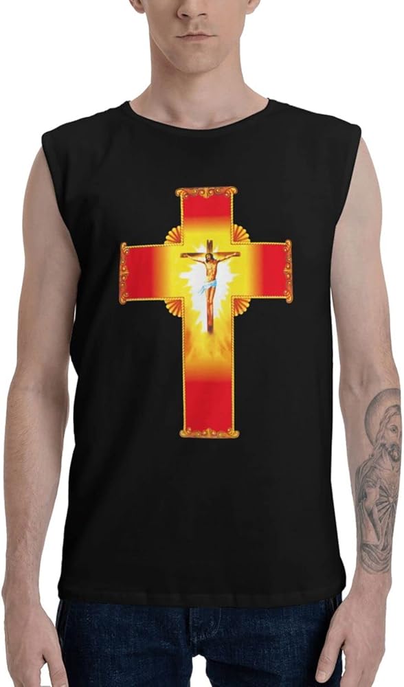 Religious Christian Faith Jesus Tank Tops Man's T-Shirt Sleeveless Muscle Tee