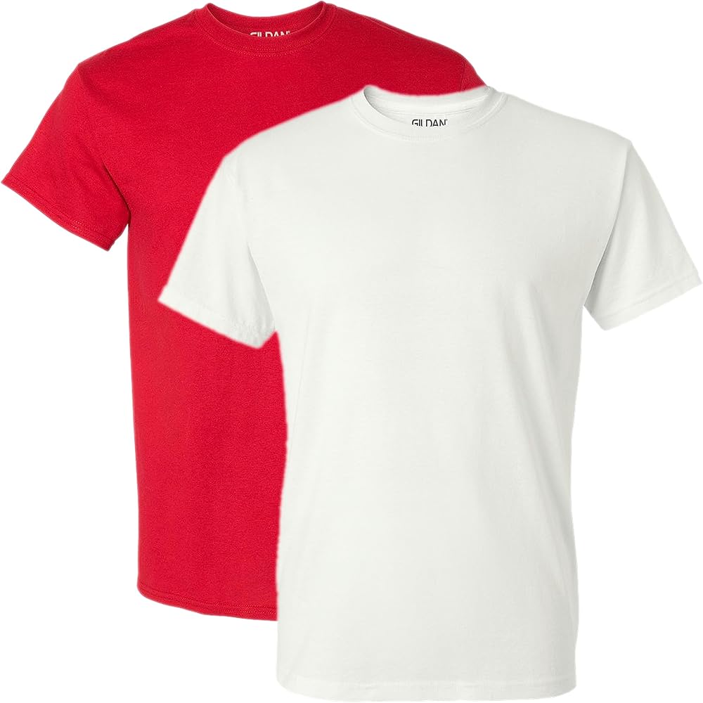 Gildan mens Pack fashion t shirts, Sprtscarletred/White, Medium US