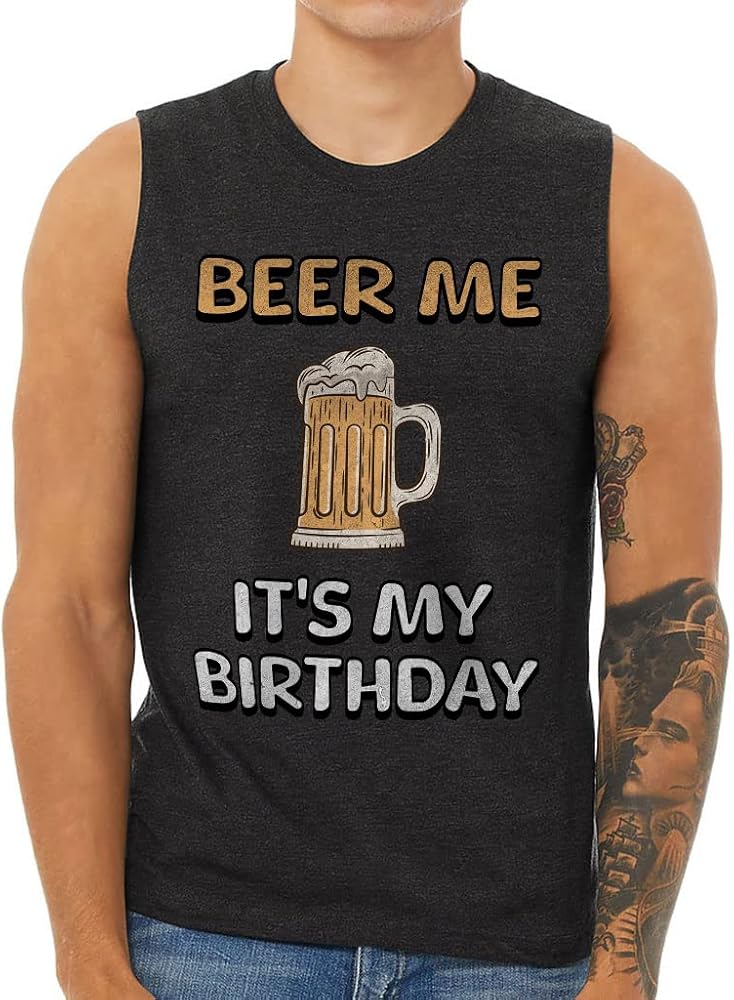 It's My Birthday Men's Muscle Tank - Beer Design Men's Sleeveless T-Shirt - Art Tank