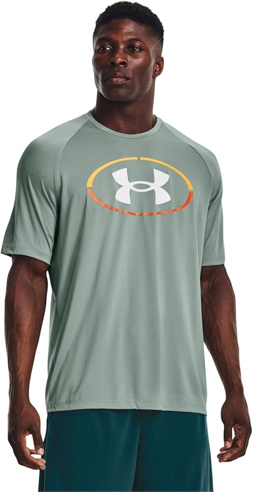 Under Armour - Mens Tech 2.0 Lock Up T-Shirt, Color Opal Green/Rise/White (781), Size: Large