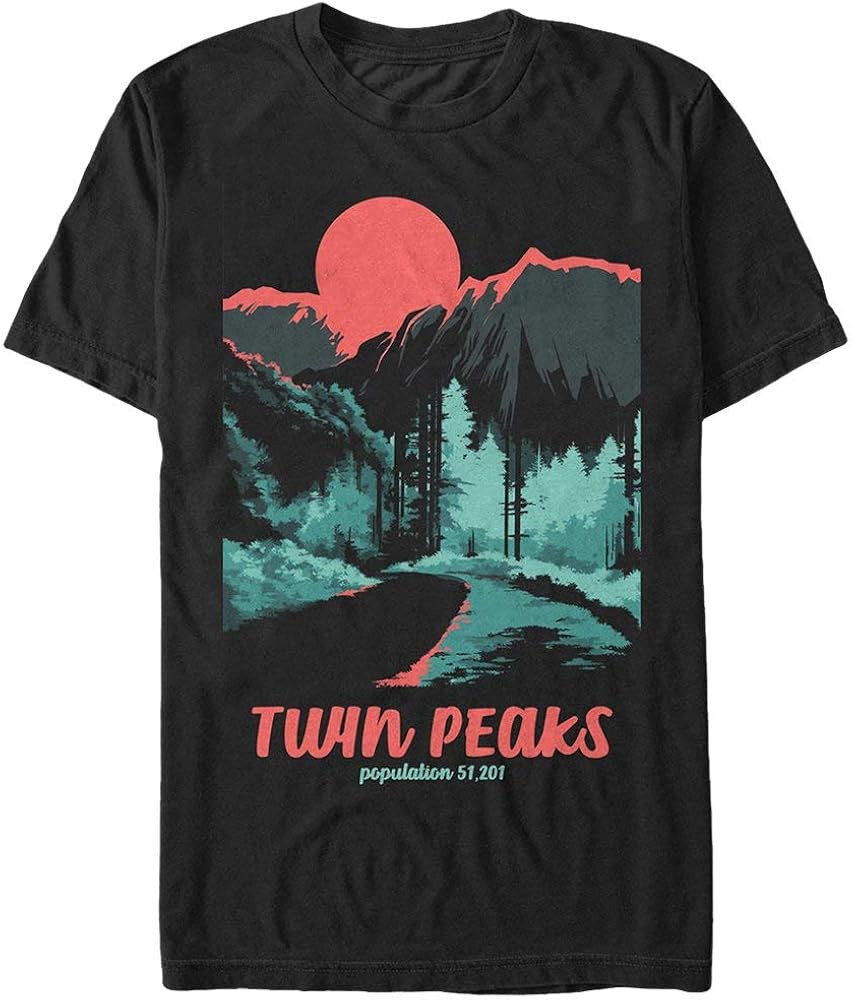 Fifth Sun Men's Twin Peaks Parks Poster T-Shirt, Black, XX-Large