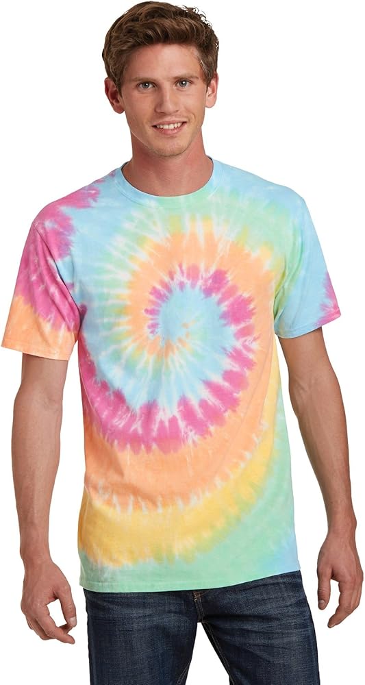 Port & Co Port & Company - Tie-Dye Tee. PC147 3XL Pastel Rainbow