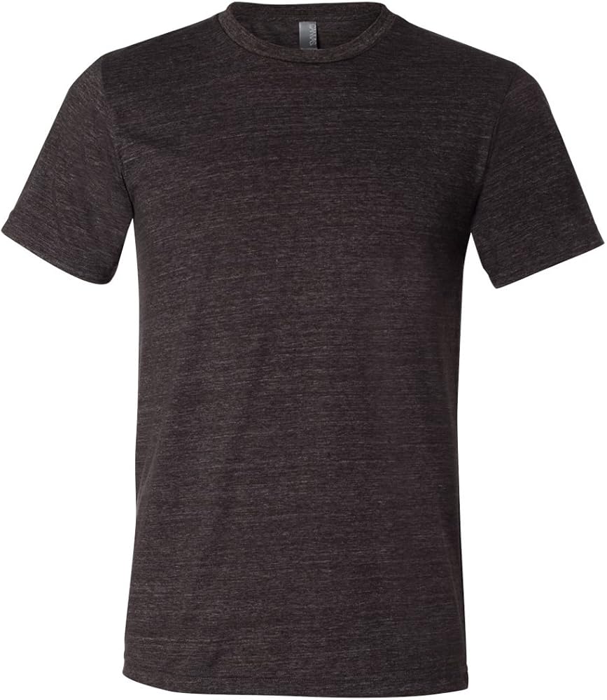 Canvas Mens Triblend Crew Neck Plain Short Sleeve T-Shirt (S) (Charcoal Black Triblend)